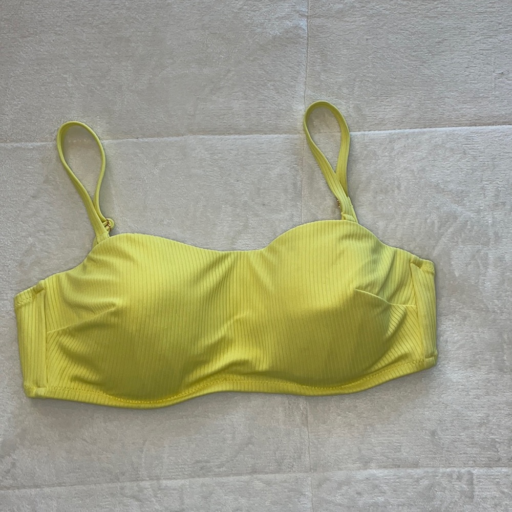 Yellow bandeau swimsuit top!